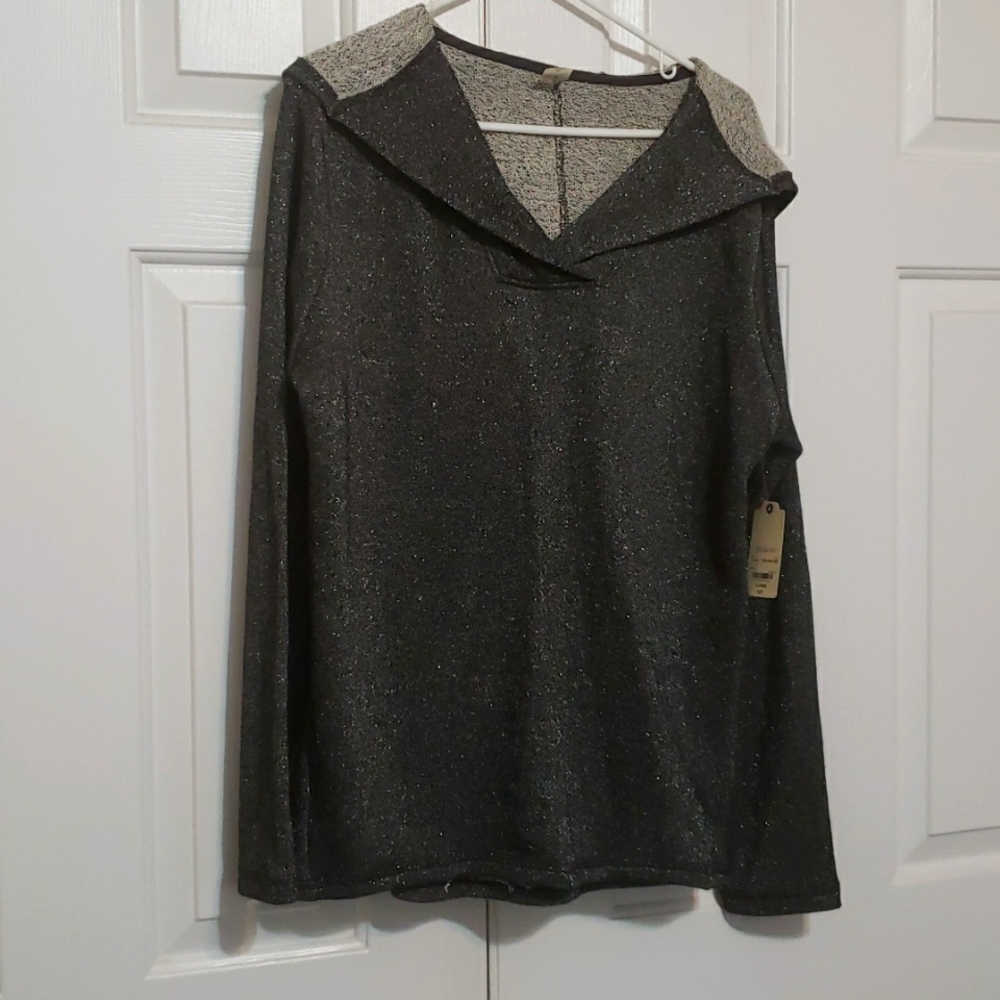 St John's charcoal gray/black with silver pullover Hoodie.